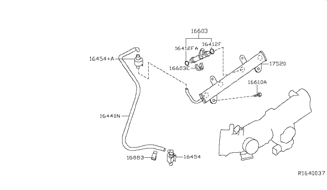 2014 Nissan Altima Tube Assy-Fuel Diagram for 17520-3TA1A