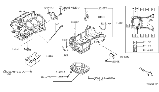 2014 Nissan Altima Cylinder Block & Oil Pan Diagram 2