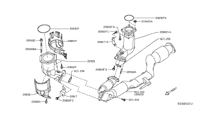 2014 Nissan Altima Catalyst Converter,Exhaust Fuel & URE In Diagram