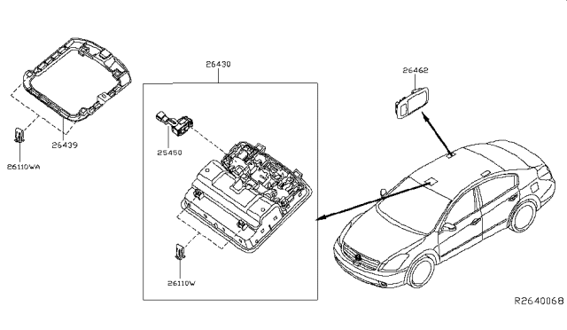 2017 Nissan Altima Cover-Map Lamp Diagram for 26462-3TA0F