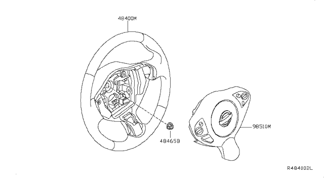 2013 Nissan Altima Steering Wheel Assembly W/O Pad Diagram for 48430-3TA2B