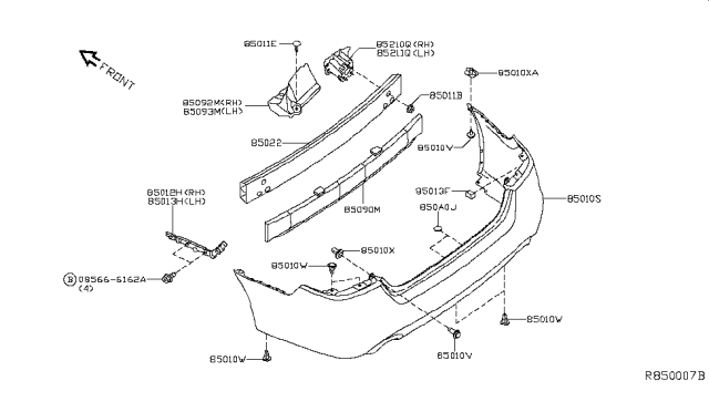 2016 Nissan Altima Rear Bumper Diagram 2