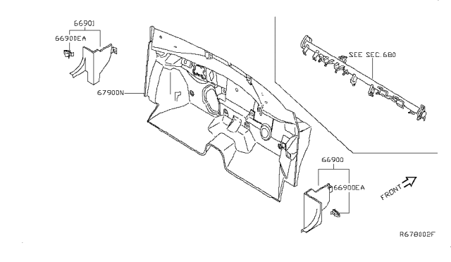 2016 Nissan Altima Dash Trimming & Fitting Diagram