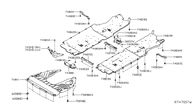 2015 Nissan Altima Cover-Engine Under Diagram for 75890-3TA0A