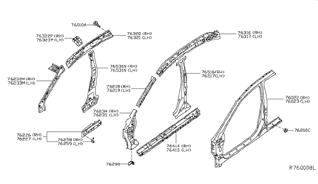 2017 Nissan Altima Body Side Panel Diagram 1