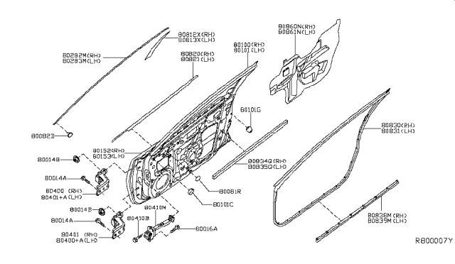 2018 Nissan Altima Tape-Front Door,LH Diagram for 80861-3TA1A