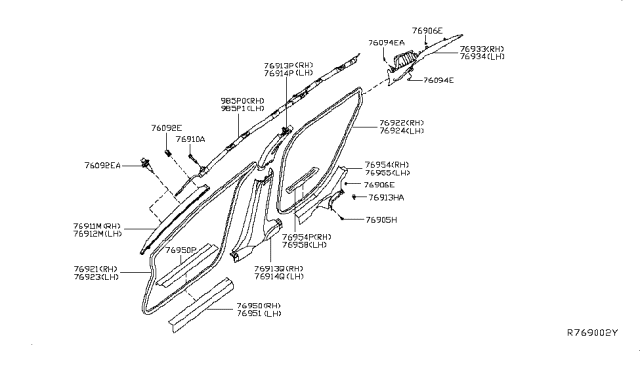 2015 Nissan Altima Plate-Kicking,Front Diagram for 769B0-3TA0A