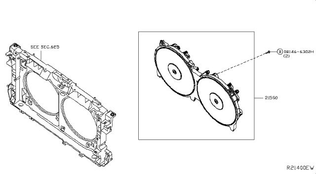 2018 Nissan Altima Motor & Fan Assy-W/Shroud Diagram for 21481-3NT0B