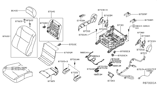 2013 Nissan Altima Front Seat Diagram 3