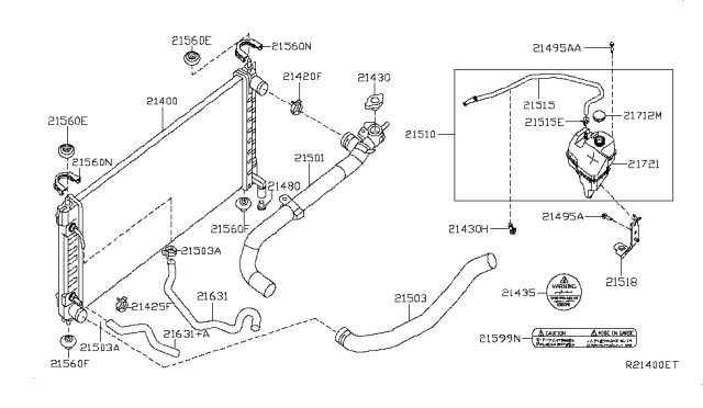 2017 Nissan Altima Radiator,Shroud & Inverter Cooling Diagram 3