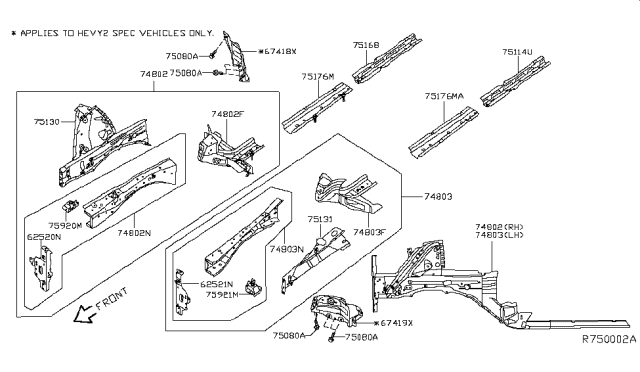 2016 Nissan Altima Member & Fitting Diagram 1