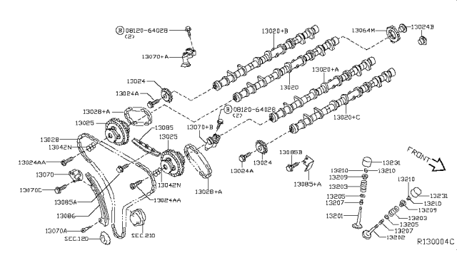 2014 Nissan Altima Guide Chain Ten Diagram for 13085-3TA0A