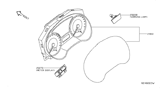 2015 Nissan Altima Warning Assembly-Instrument, A Diagram for 25020-3TA0A