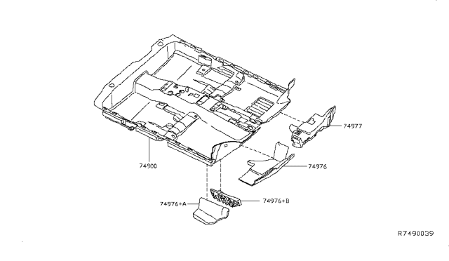 2013 Nissan Altima Carpet Assy-Floor Diagram for 74902-3TA0D