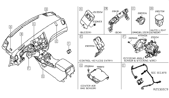 2013 Nissan Altima Body Control Module Assembly Diagram for 284B2-3TA0A