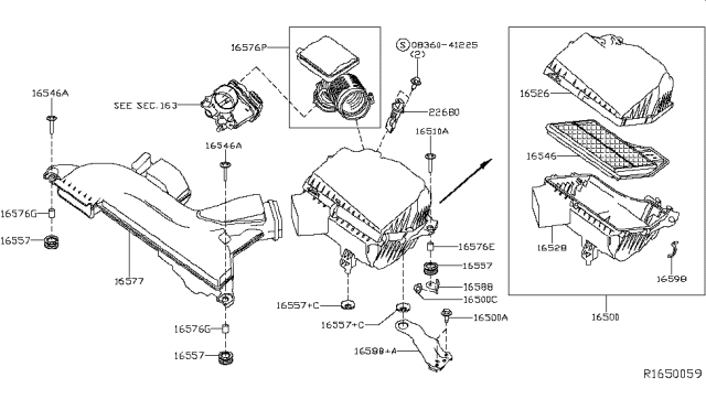 2016 Nissan Altima Air Cleaner Diagram 1