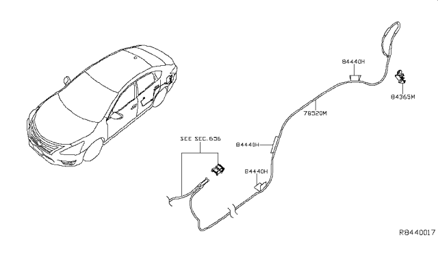 2018 Nissan Altima Cable Gas Filler Open Diagram for 78822-3TA0A