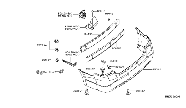 2014 Nissan Altima Rear Bumper Diagram