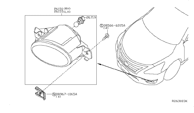 2015 Nissan Altima Fog,Daytime Running & Driving Lamp Diagram 1