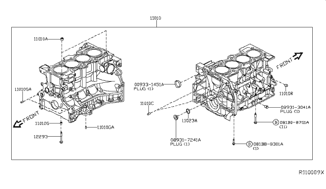 2018 Nissan Altima Cylinder Block & Oil Pan Diagram 5