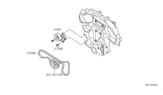 2013 Nissan Altima Fan,Compressor & Power Steering Belt Diagram 2