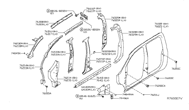 2016 Nissan Titan Body Side Panel Diagram 1