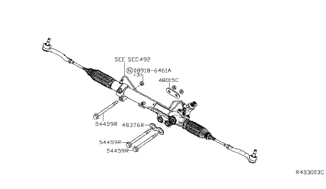 2017 Nissan Titan Steering Gear Mounting Diagram