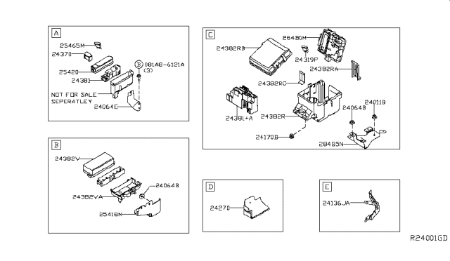 2018 Nissan Titan Bracket Diagram for 24220-EZ41A