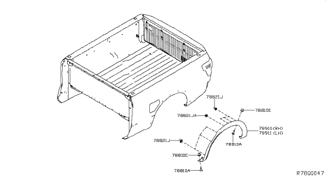 2016 Nissan Titan Rear Fender & Fitting Diagram