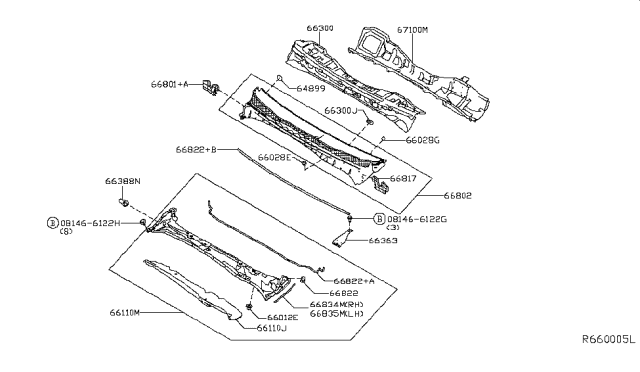 2019 Nissan Titan Cowl Top & Fitting Diagram 2