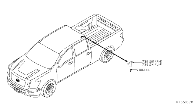 2019 Nissan Titan Body Side Molding Diagram 3