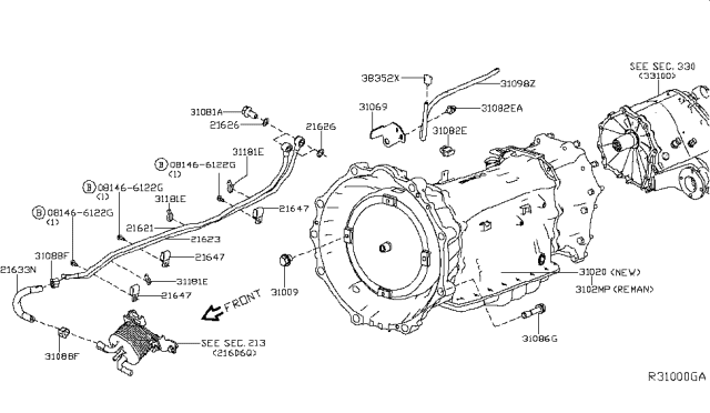 2019 Nissan Titan Auto Transmission,Transaxle & Fitting Diagram 6