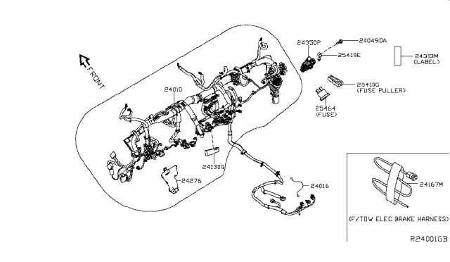 2017 Nissan Titan Harness-Main Diagram for 24010-EZ31A