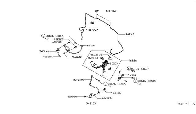 2016 Nissan Titan Brake Piping & Control Diagram 3