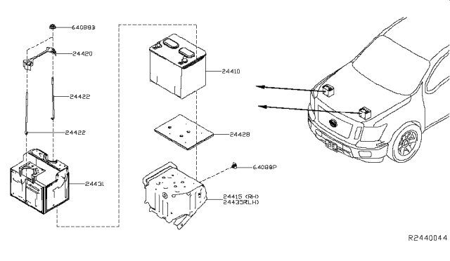 2018 Nissan Titan Battery & Battery Mounting Diagram 2