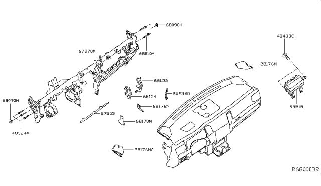 2017 Nissan Titan Air Bag Assist Module Assembly Diagram for 98515-EZ48B