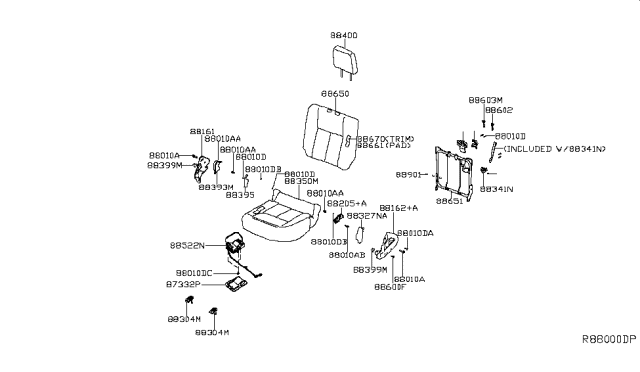 2016 Nissan Titan Trim Assy-Back,Rear Seat LH Diagram for 88670-EZ27A