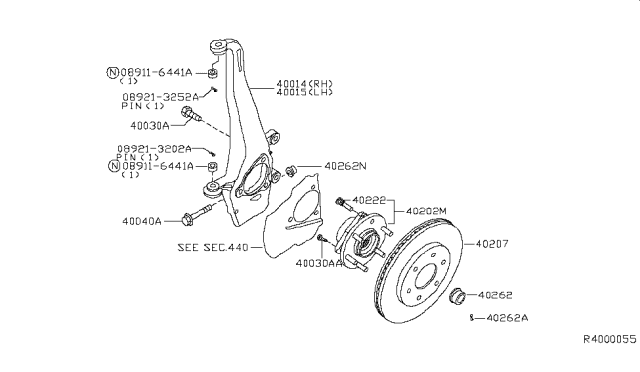 2018 Nissan Titan Bolt Diagram for 40178-7S01A