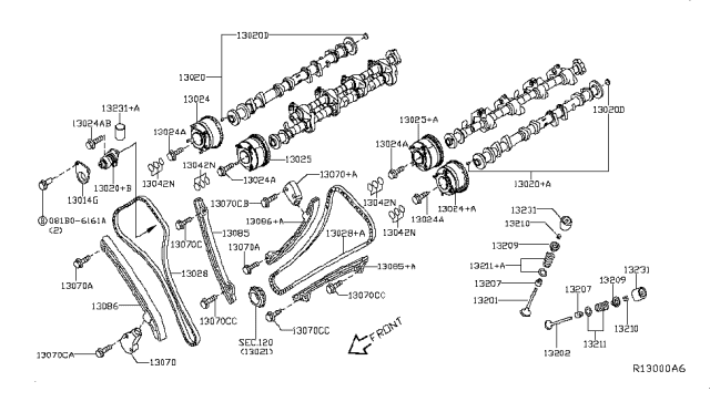 2016 Nissan Titan Guide-Chain,Slack Side Diagram for 13091-EZ40A