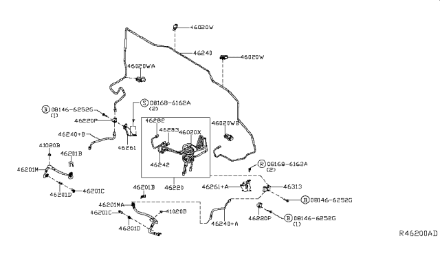 2017 Nissan Titan Brake Piping & Control Diagram 4