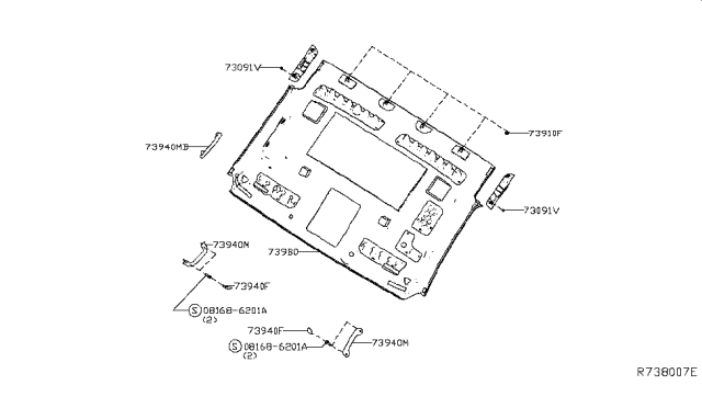 2018 Nissan Titan FASTENER Diagram for 73996-EZ22A