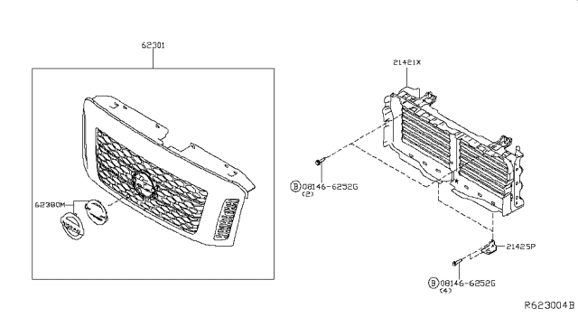 2018 Nissan Titan Front Grille Diagram 3