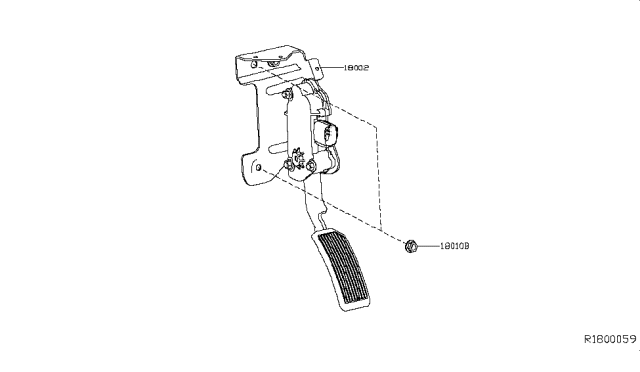 2018 Nissan Titan Lever Complete - Accelerator, W/DRUM Diagram for 18002-EZ20B