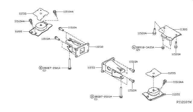 2017 Nissan Titan Engine & Transmission Mounting Diagram 6