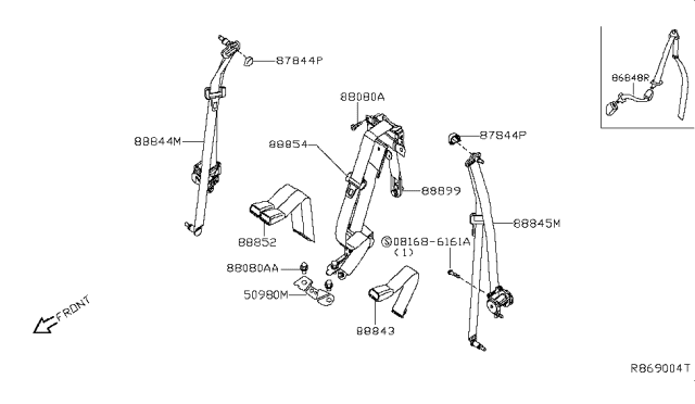 2016 Nissan Titan Rear Seat Belt Diagram