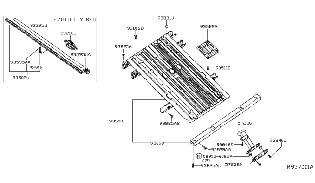 2017 Nissan Titan Bolt Diagram for 01121-N002U