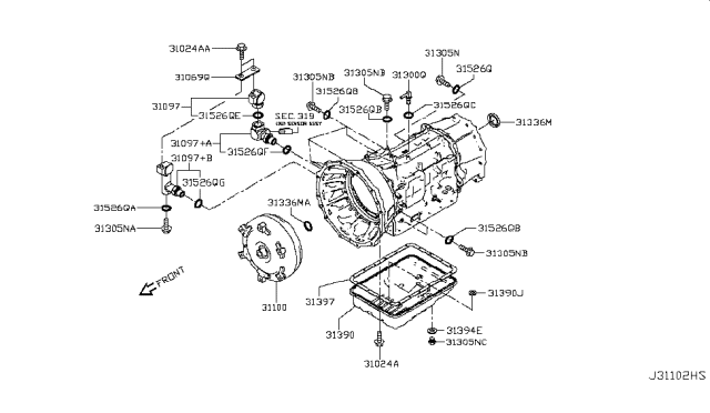 2017 Nissan Titan Torque Converter,Housing & Case Diagram 4