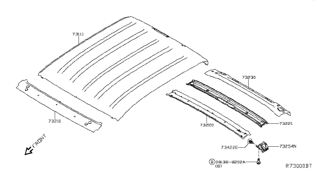 2017 Nissan Titan Roof Panel & Fitting Diagram 1