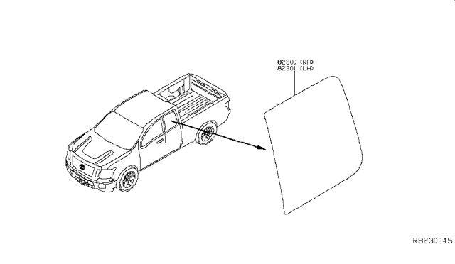 2019 Nissan Titan Rear Door Window & Regulator Diagram 2