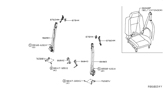 2019 Nissan Titan Front Seat Belt Diagram 2